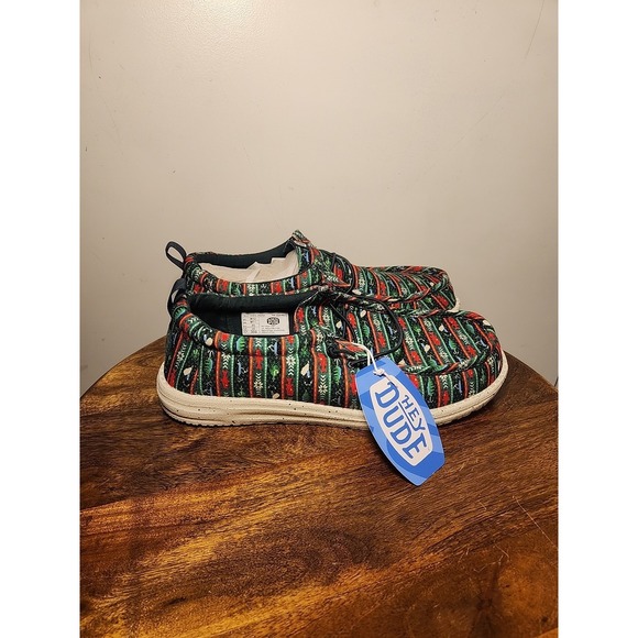 Men‎ Sz 12 Hey Dude Wally Fishmas Sweater Slipon Sneaker Boat Shoes